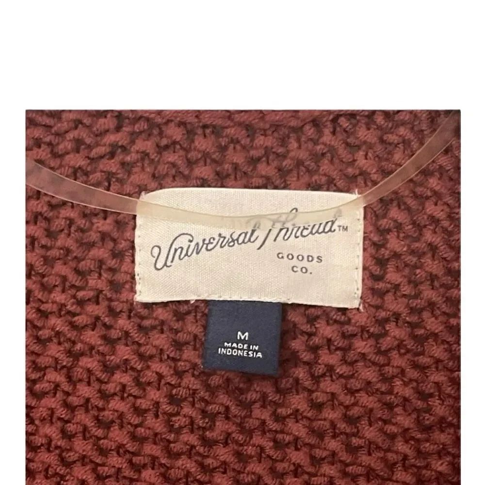 Universal Thread chunky knit open front Ruffled Cardigan Size Medium Color: Rust - Picture 8 of 9